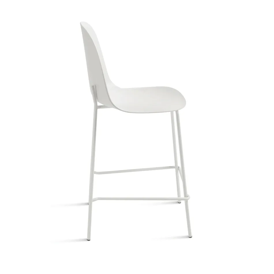 Conjunto de 4 banquetas para sala de estar em polipropileno e estrutura metálica - Dinamo Viadurini