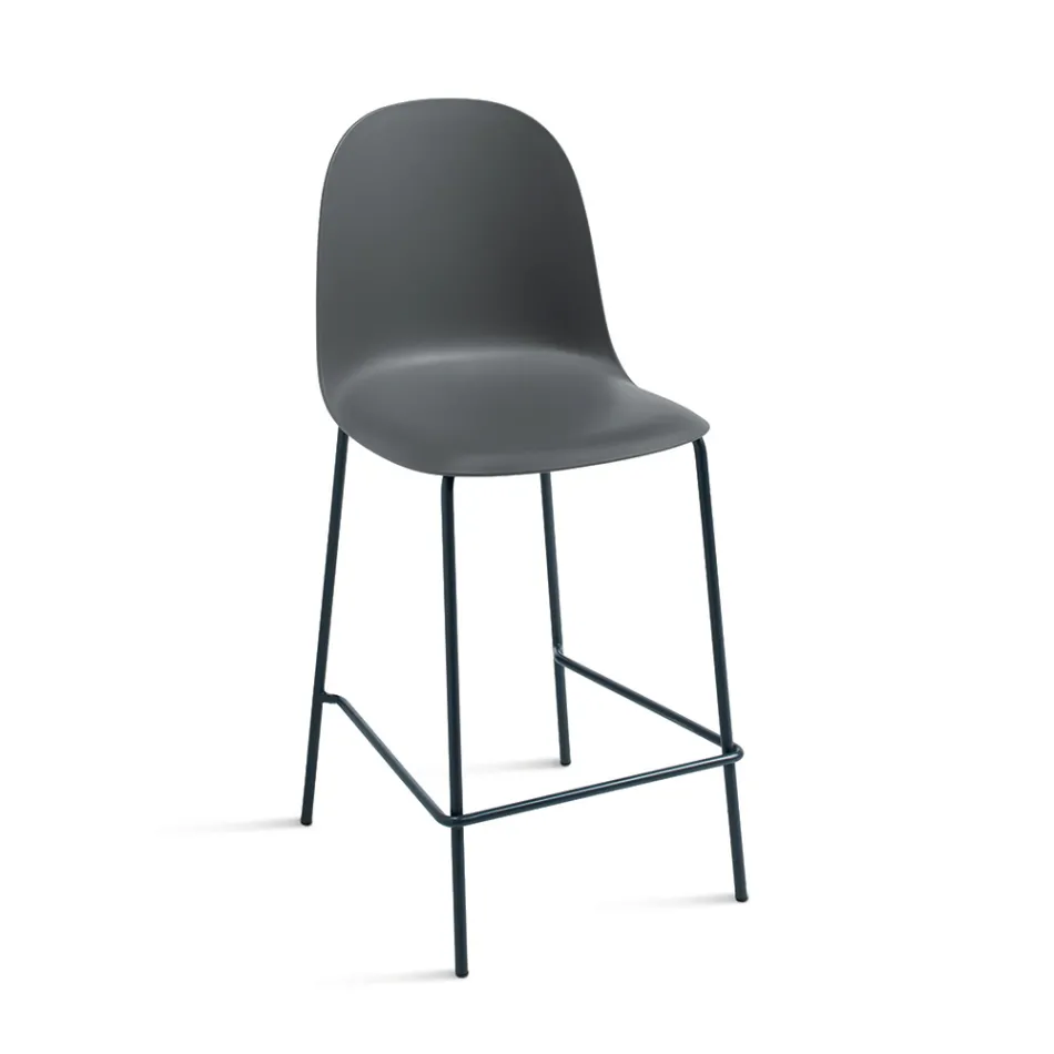 Conjunto de 4 banquetas para sala de estar em polipropileno e estrutura metálica - Dinamo Viadurini