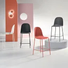 Conjunto de 4 banquetas para sala de estar em polipropileno e estrutura metálica - Dinamo Viadurini