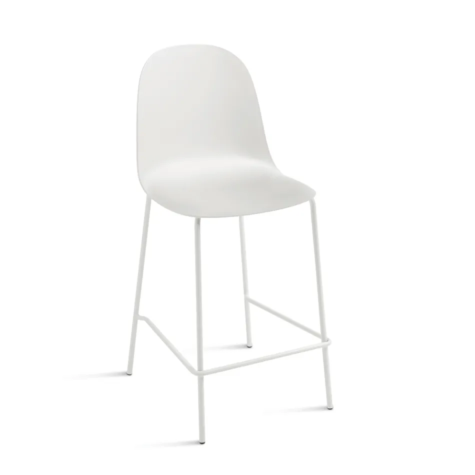 Conjunto de 4 banquetas para sala de estar em polipropileno e estrutura metálica - Dinamo Viadurini