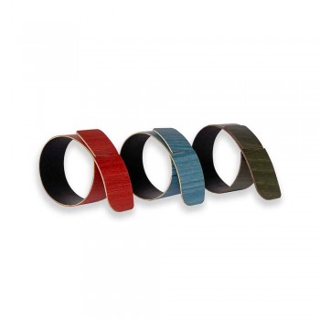 6 anéis de guardanapo de design em cores sortidas feitos na Itália - penico