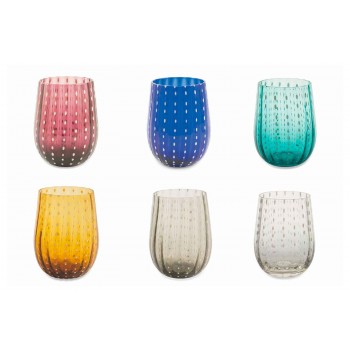 6 copos de vidro coloridos e modernos para um serviço elegante na água - Pérsia