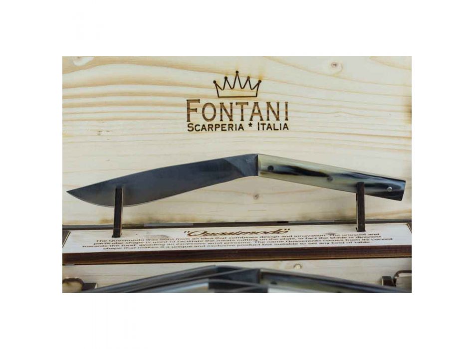 6 facas de bife ergonômicas com lâmina de aço fabricadas na Itália - tubarão Viadurini