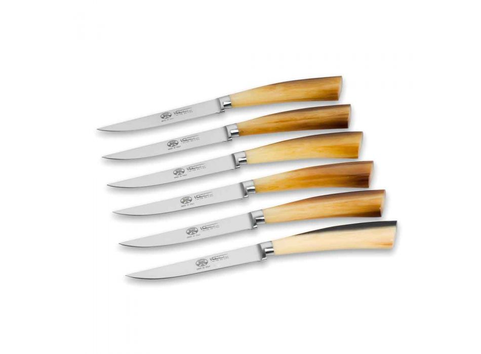 6 facas de lâmina lisa Berti Plenum exclusivas para Viadurini - Andalo