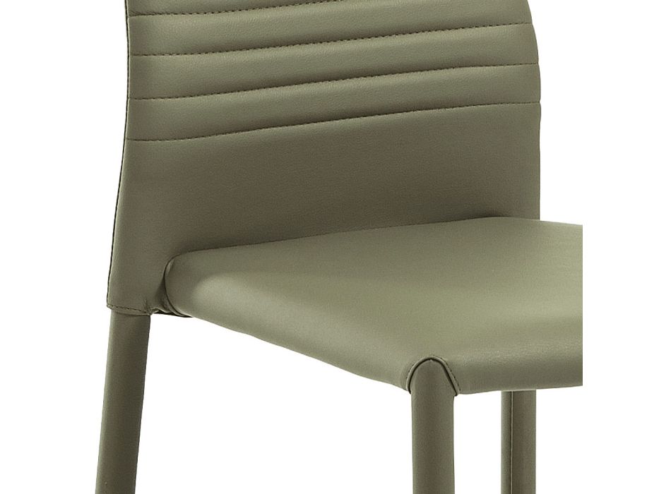6 cadeiras empilháveis em eco-couro colorido design moderno para sala de estar - Mérida Viadurini
