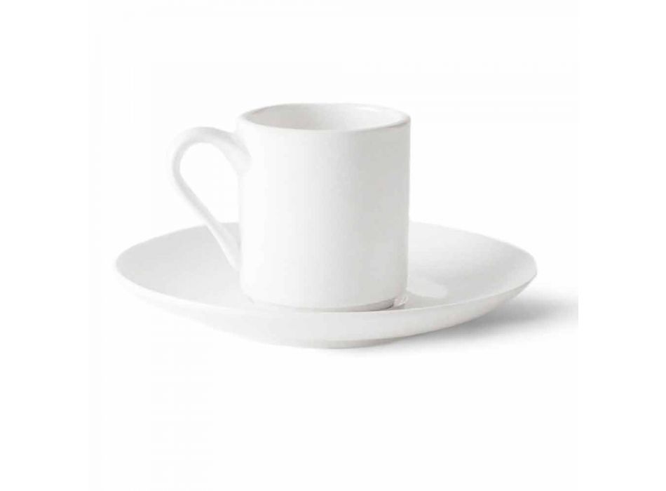 6 xícaras de café de porcelana com cafeteira e açucareiro - Romilda