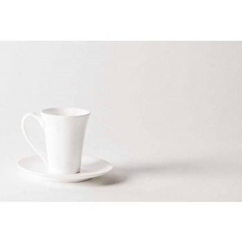 6 xícaras de café de porcelana com cafeteira e açucareiro - Romilda
