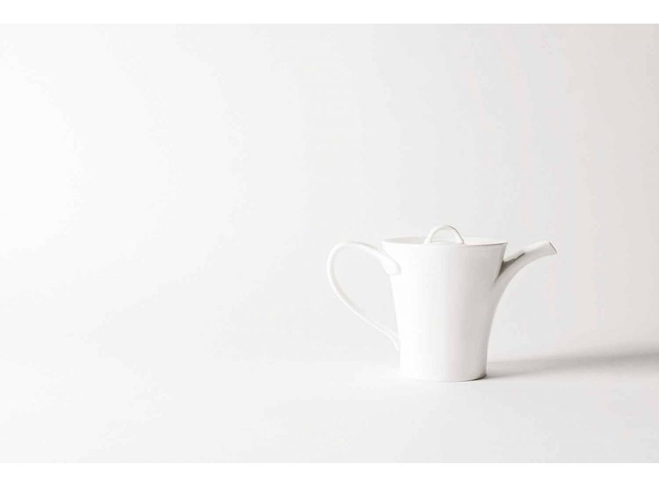 6 xícaras de café de porcelana com cafeteira e açucareiro - Romilda Viadurini