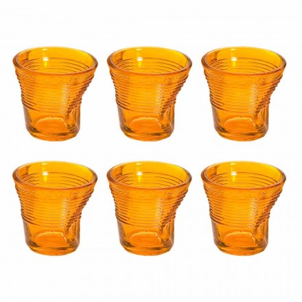 6 xícaras de café amassadas em vidro colorido - Sarabi Viadurini