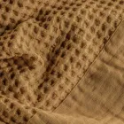 Roupão de banho com capuz em favo de mel de algodão e babado de linho - Plush Viadurini