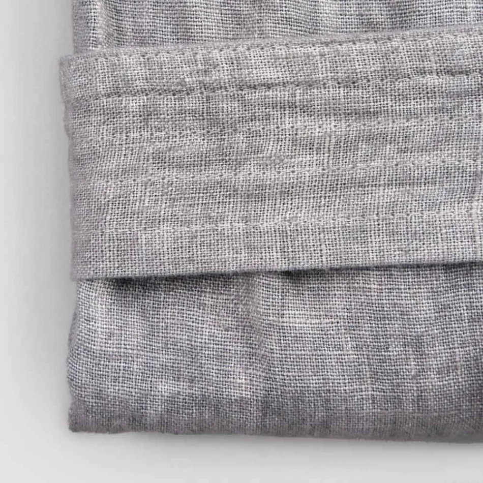 Roupão luxuoso de linho pesado com capuz fabricado na Itália - Palácio Viadurini