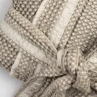 Roupão Quimono Luxo em Linho e Algodão, 2 Acabamentos Made in Italy - Kleone Viadurini