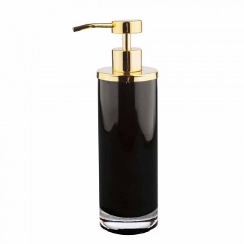 Acessórios para banheiro autônomo em vidro preto e metal dourado brilhante - preto