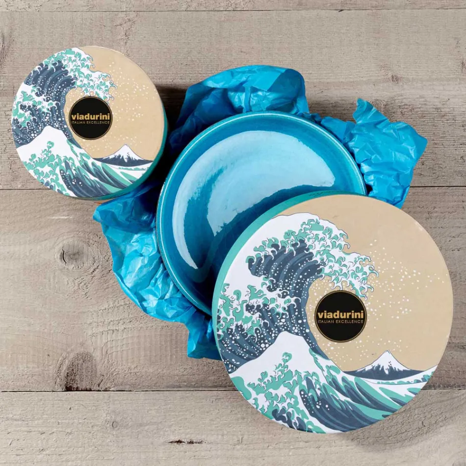 Acessórios de banheiro modernos em argila azul fabricados na Itália - Antonella Viadurini