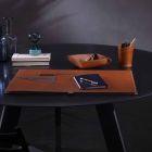 Acessórios de mesa em couro regenerado 4 peças fabricadas na Itália - Aristóteles Viadurini