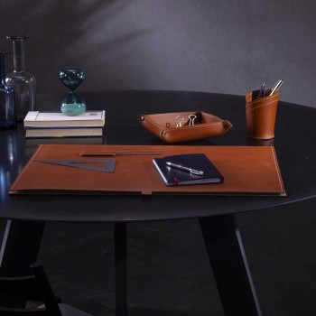 Acessórios de mesa em couro regenerado 4 peças fabricadas na Itália - Aristóteles