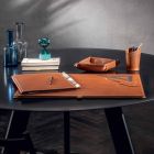 Acessórios de mesa em couro regenerado 5 peças fabricadas na Itália - Aristóteles Viadurini