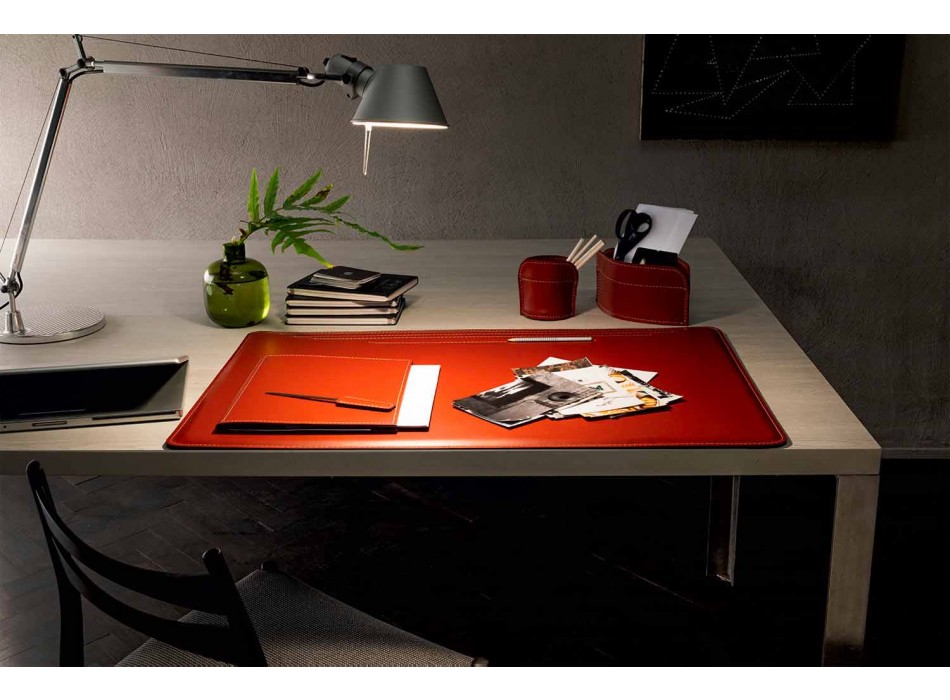 Acessórios de mesa em couro regenerado 5 peças fabricadas na Itália - Ebe Viadurini