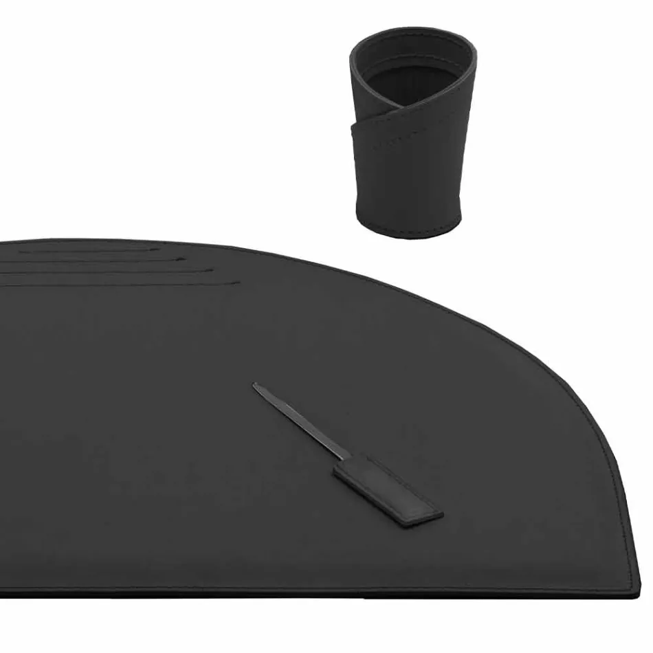 Acessórios de mesa em couro regenerado 5 peças fabricadas na Itália - Medea Viadurini