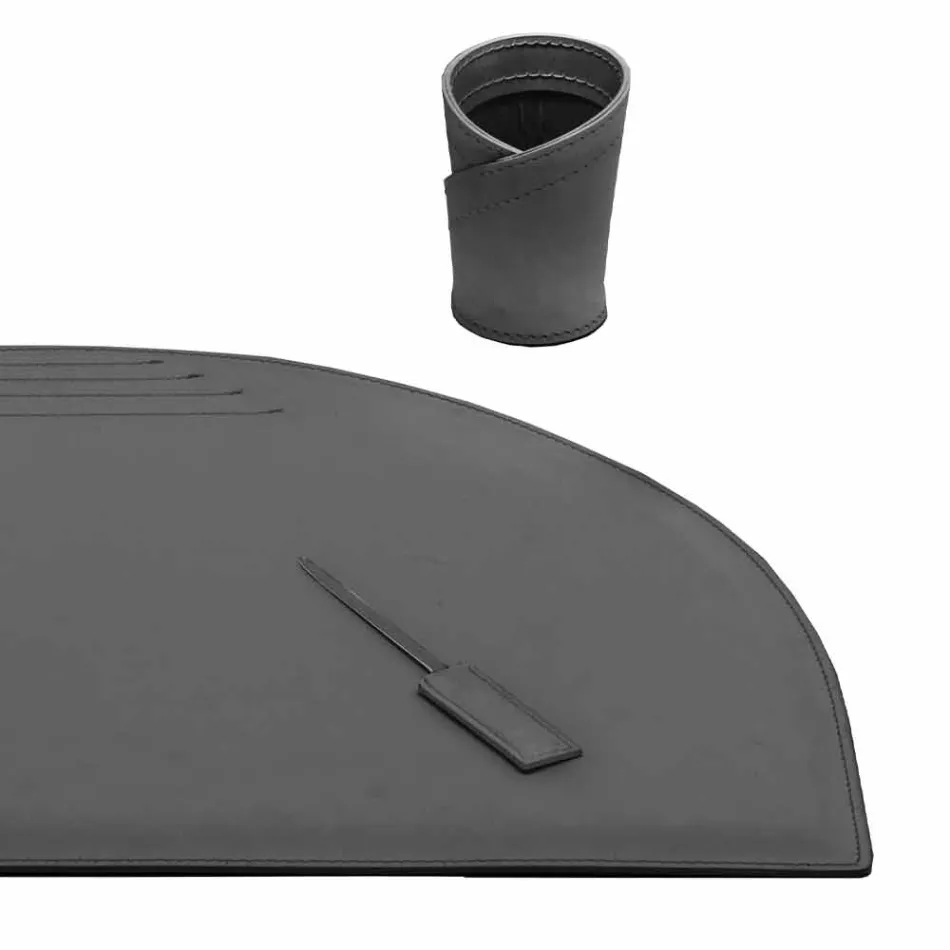 Acessórios de mesa em couro regenerado 5 peças fabricadas na Itália - Medea Viadurini