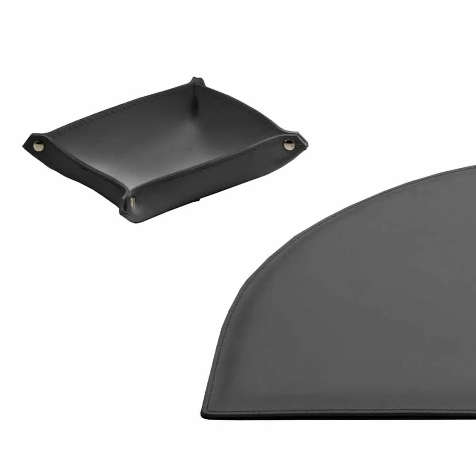 Acessórios de mesa em couro regenerado 5 peças fabricadas na Itália - Medea Viadurini