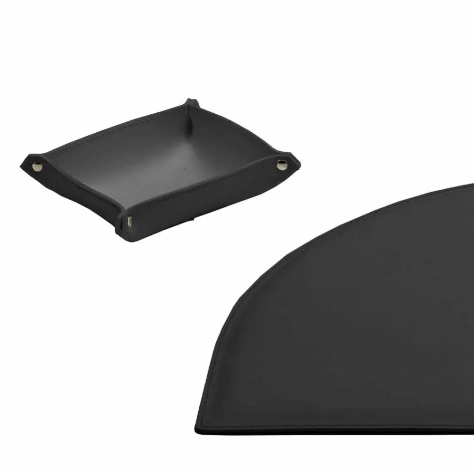 Acessórios de mesa em couro regenerado 5 peças fabricadas na Itália - Medea Viadurini