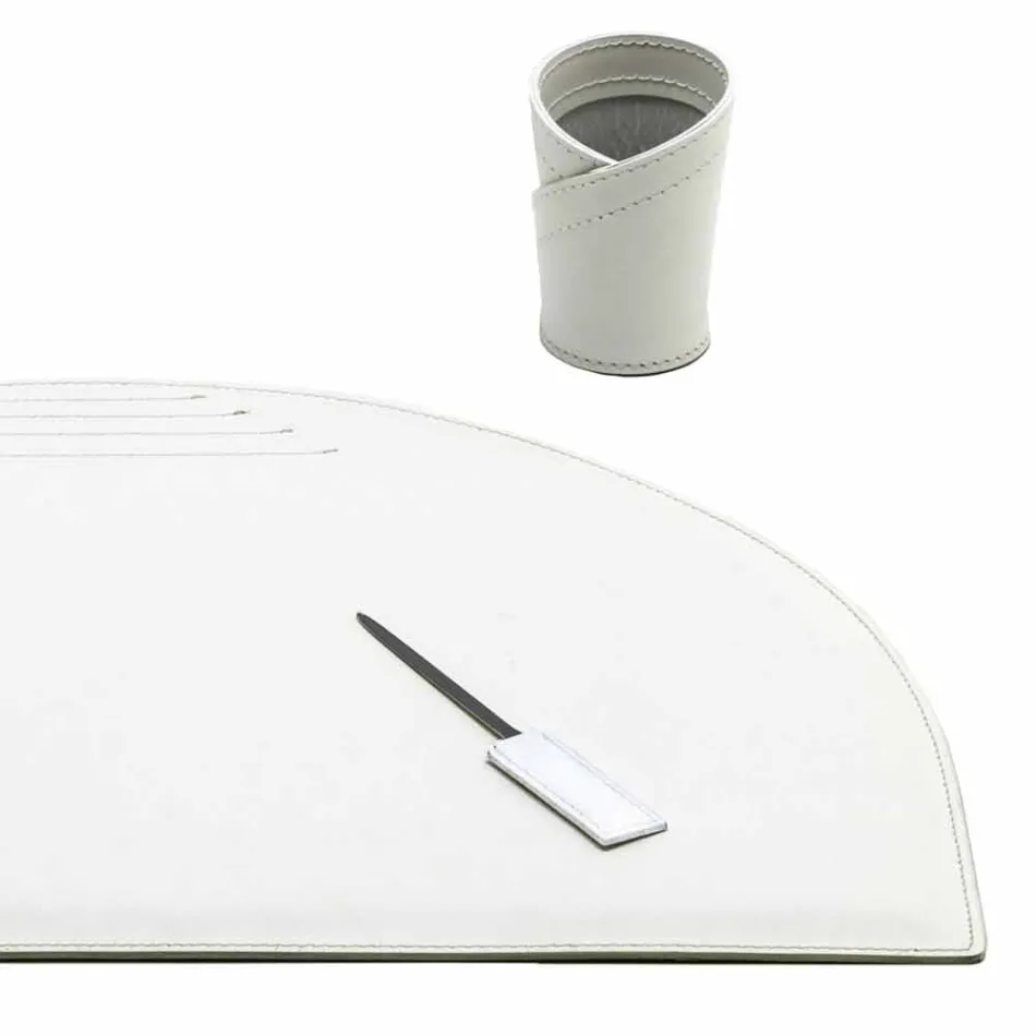 Acessórios de mesa em couro regenerado 5 peças fabricadas na Itália - Medea Viadurini