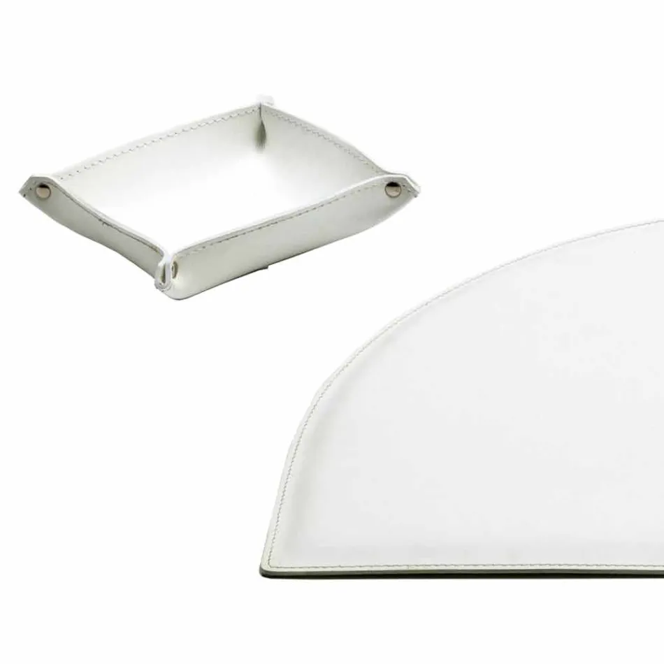 Acessórios de mesa em couro regenerado 5 peças fabricadas na Itália - Medea Viadurini