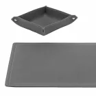 Mesa de couro regenerado de 4 peças fabricada na Itália - Ascanio Viadurini