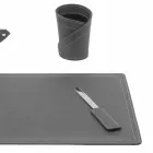 Mesa de couro regenerado de 4 peças fabricada na Itália - Ascanio Viadurini