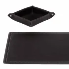 Mesa de couro regenerado de 4 peças fabricada na Itália - Ascanio Viadurini