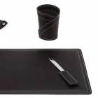 Mesa de couro regenerado de 4 peças fabricada na Itália - Ascanio Viadurini