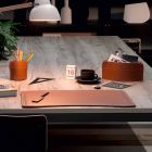 Acessórios Mesa de couro regenerado de 4 peças fabricada na Itália - Brando Viadurini