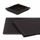 Mesa de couro regenerado de 5 peças fabricada na Itália - Ascanio Viadurini