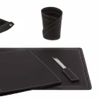 Mesa de couro regenerado de 5 peças fabricada na Itália - Ascanio Viadurini