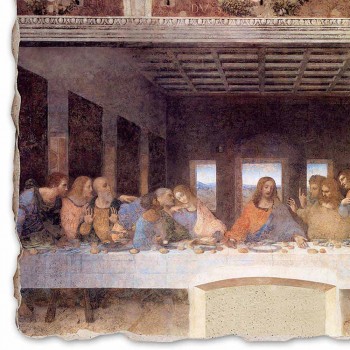 grande afresco artesanal de Leonardo da Vinci "Última Ceia"