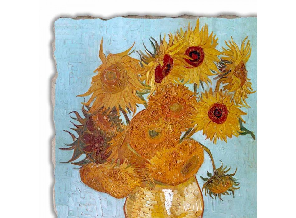 grande afresco artesanal Vincent Van Gogh "vaso de girassóis" Viadurini