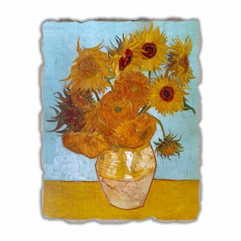 grande afresco artesanal Vincent Van Gogh "vaso de girassóis"