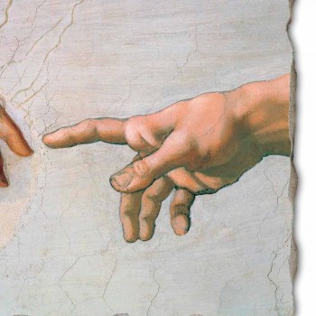 Afresco de Michelangelo feito na Itália "Criação de Adão" parte.