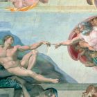 O afresco de Michelangelo "A Criação de Adão", feito à mão Viadurini