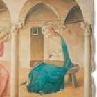 Beato Angelico, fresco, reprodução, "Annunciation", feito à mão Viadurini