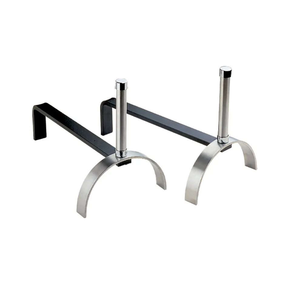 Andirons para Lareira em Diferentes Acabamentos Altura 25 cm Fabricado na Itália - Rinoceronte Viadurini