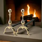 Lareira de latão Andirons Altura 32 cm Fabricado na Itália - Urso Viadurini