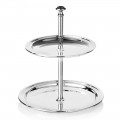 Suporte para Doces, Bolos, Buffet de 2 Camadas em Design Silver Metal - Gengo