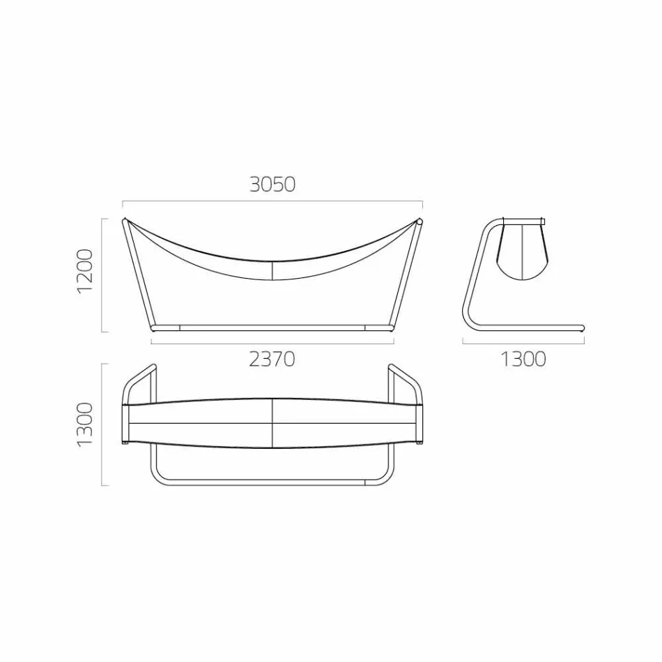 Rede em aço e design de jardim preto feito na Itália - Cumberland Viadurini