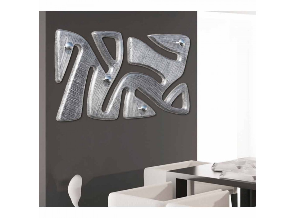 Cabide de parede decorado à mão com design de folha de prata Holt Viadurini