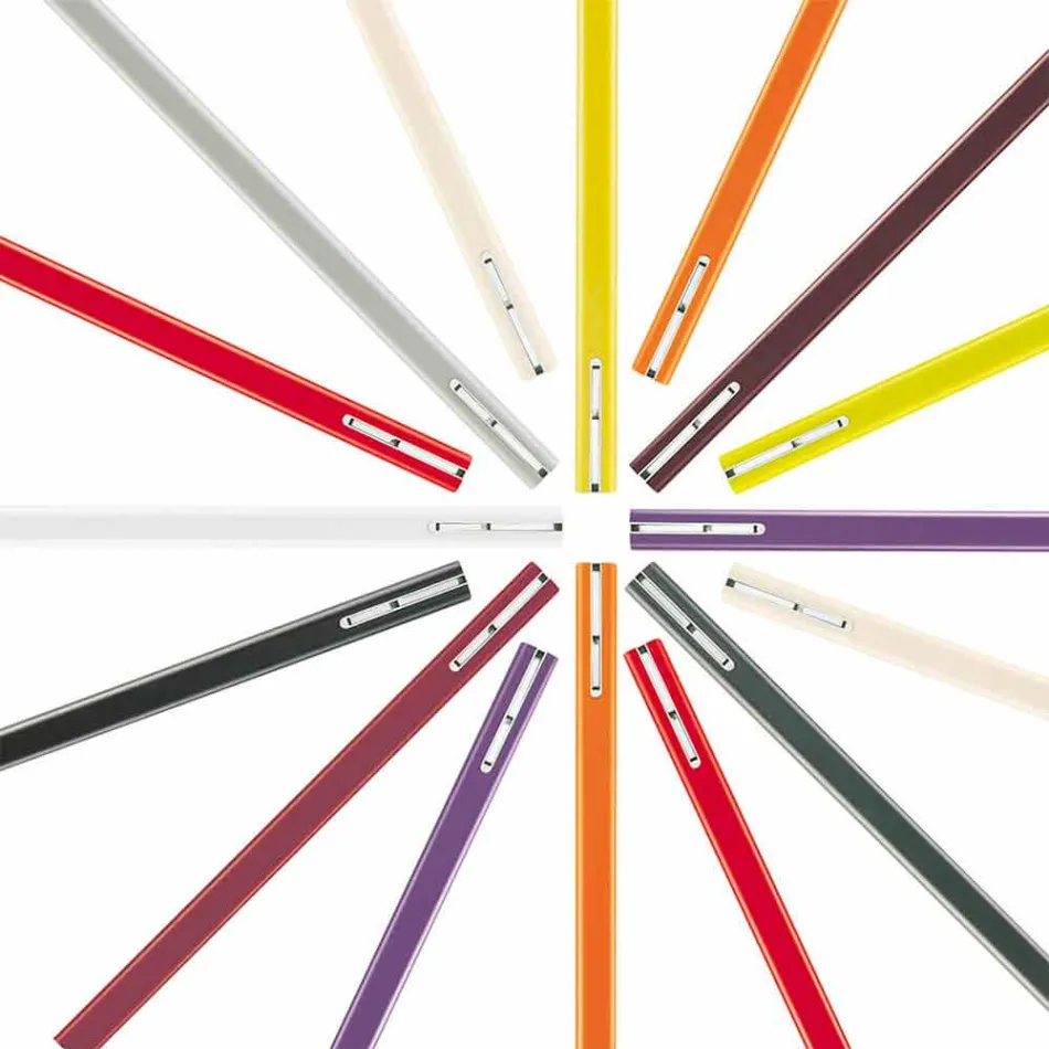 Cabide de Parede em Mdf Lacado com Gancho Duplo Fabricado na Itália - Mercúrio Viadurini