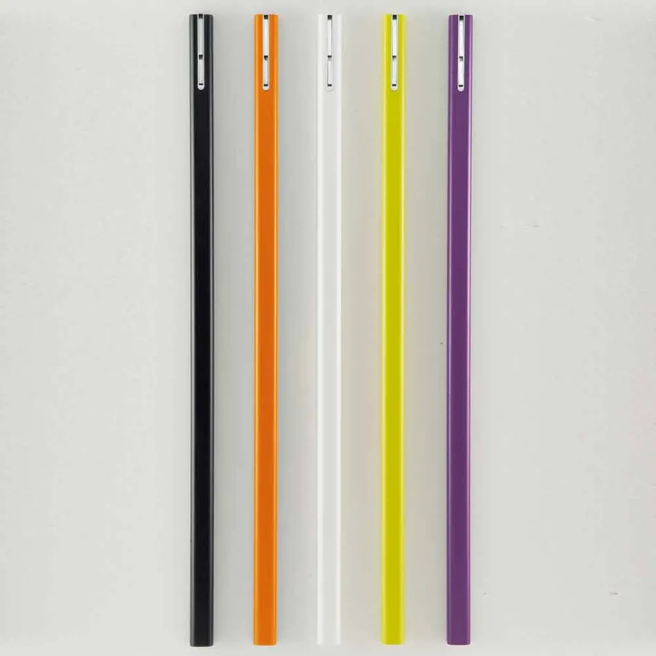 Cabide de Parede em Mdf Lacado com Gancho Duplo Fabricado na Itália - Mercúrio Viadurini