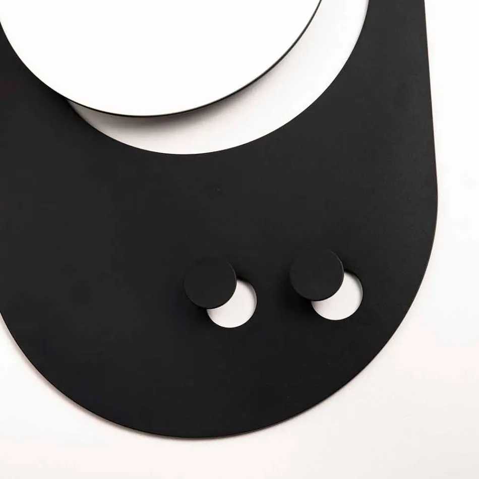 Cabide de parede moderno em aço com espelho Made in Italy - Pilippo Viadurini