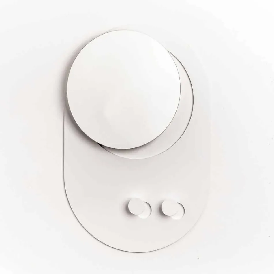 Cabide de parede moderno em aço com espelho Made in Italy - Pilippo Viadurini